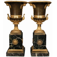 French 1st Empire period circa 1805-1810 patinated bronze urns