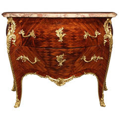 French 19th Century Louis XV Style Bombée Commode, Attributed to Linke
