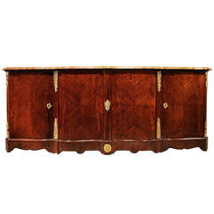 French 19th Century Louis XV st. Four Door Kingwood Buffet