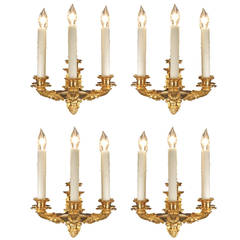 Set of Four French 19th Century Charles X Period Ormolu Sconces