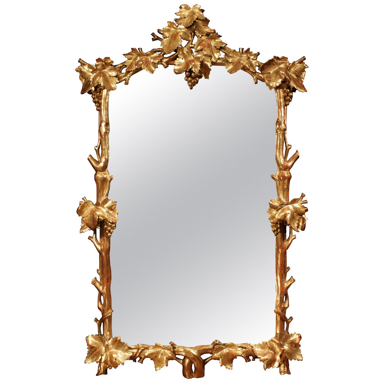Italian Early 19th Century Giltwood Mirror with Original Mirror Plate