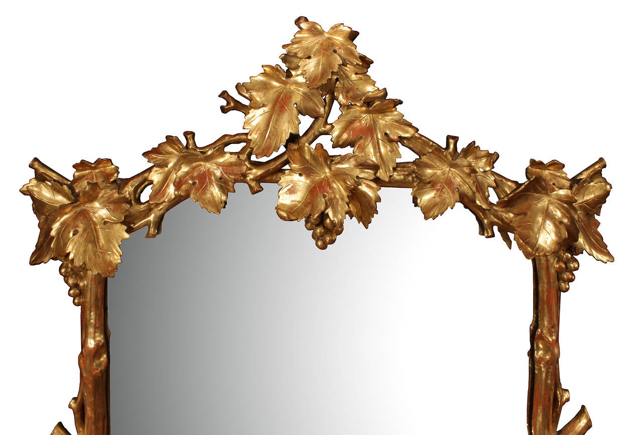 Italian Early 19th Century Giltwood Mirror with Original Mirror Plate 1