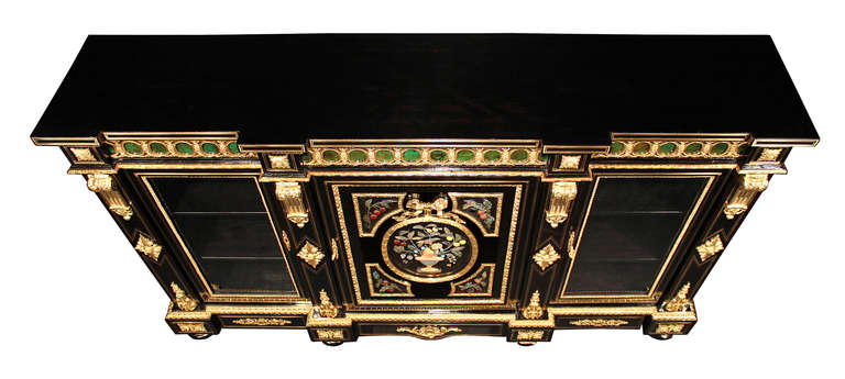 French 19th Century Napoleon III Period Boulle Ebony Cabinet 2