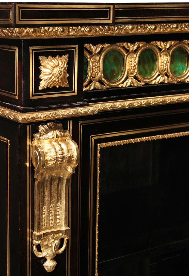 French 19th Century Napoleon III Period Boulle Ebony Cabinet 4