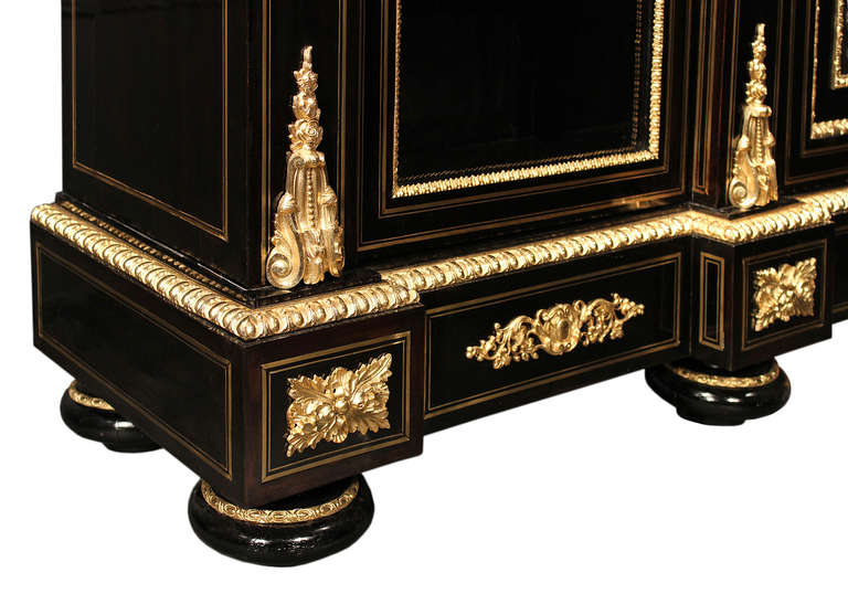 French 19th Century Napoleon III Period Boulle Ebony Cabinet 5
