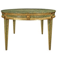 Italian 18th Century Louis XVI Period Giltwood and Faux Marble Center Table 9
