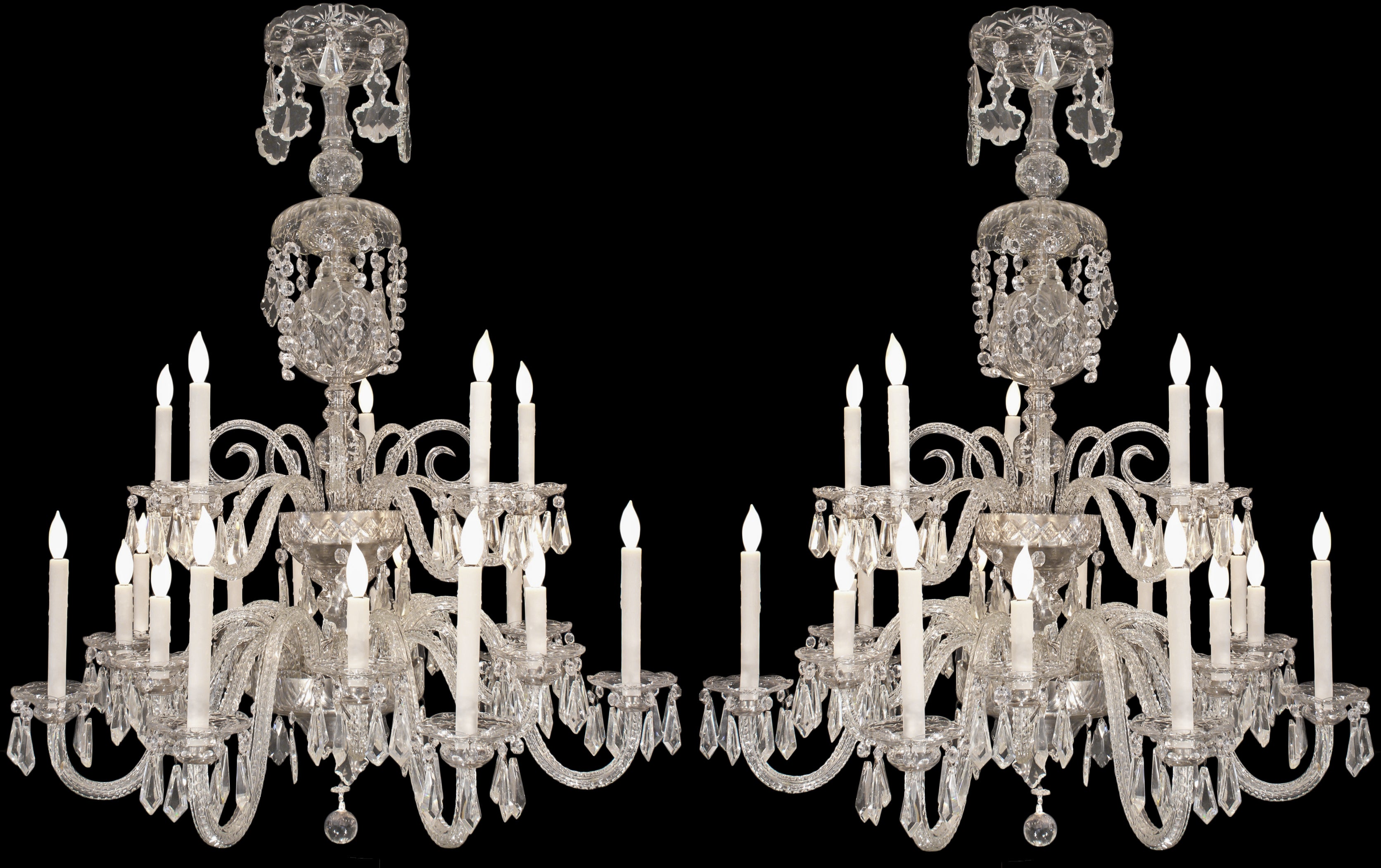 A Pair Of Late 19th Century Waterford Crystal Chandeliers