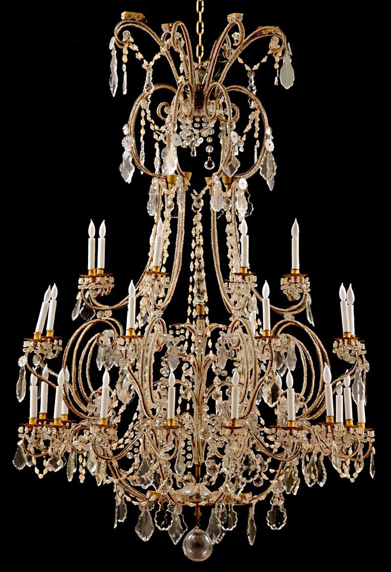 Italian Early 18th Century Baroque Crystal Turin Chandelier