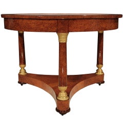 French Early 19th Century Charles X Period Burl Walnut Center Table