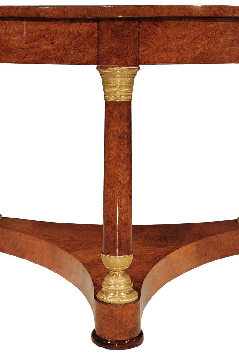 French Early 19th Century Charles X Period Burl Walnut Center Table