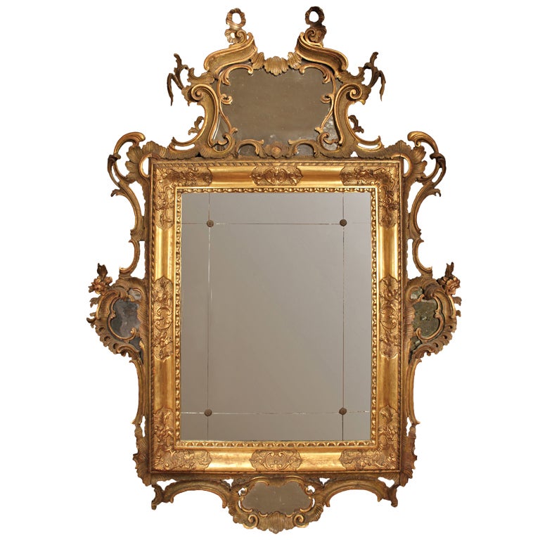 French 18th Century Louis XVI Period Giltwood Mirror
