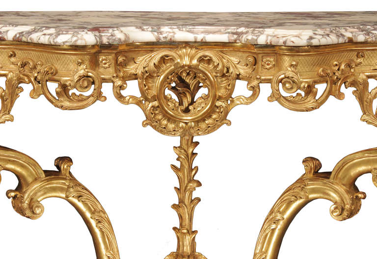 Régence Spectacular French Early 19th Century Regence Style Giltwood Console