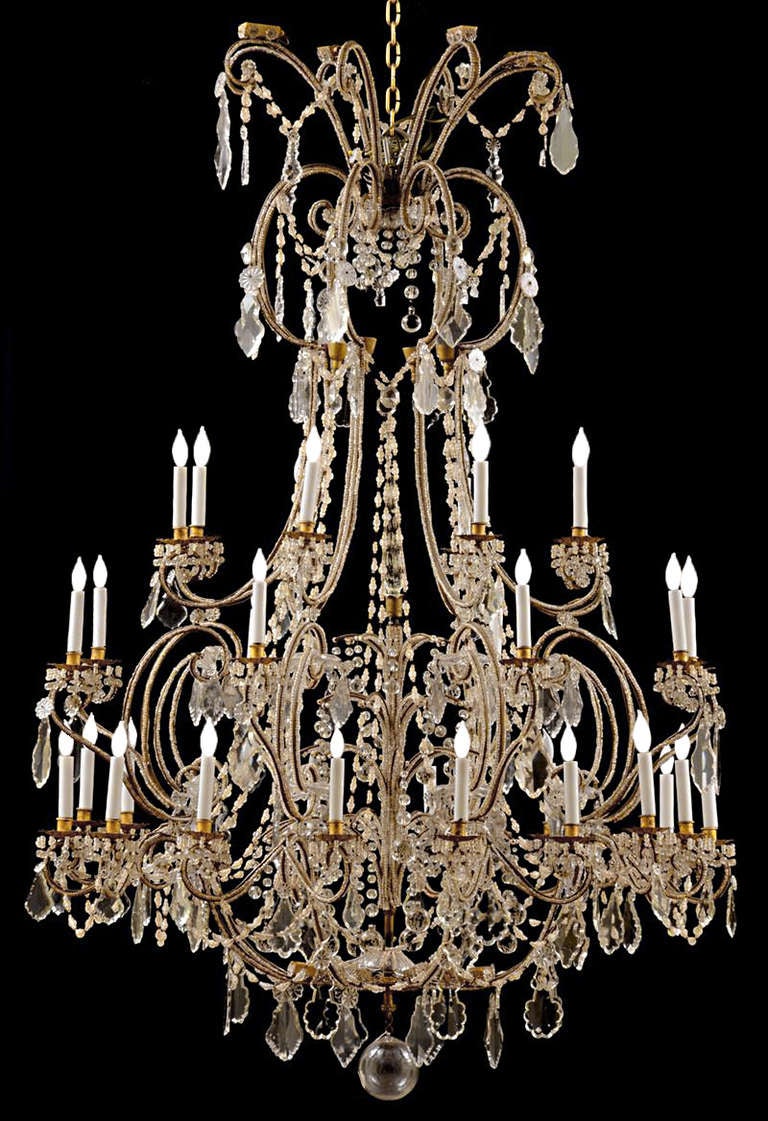 18th Century and Earlier Italian Early 18th Century Baroque Crystal Turin Chandelier