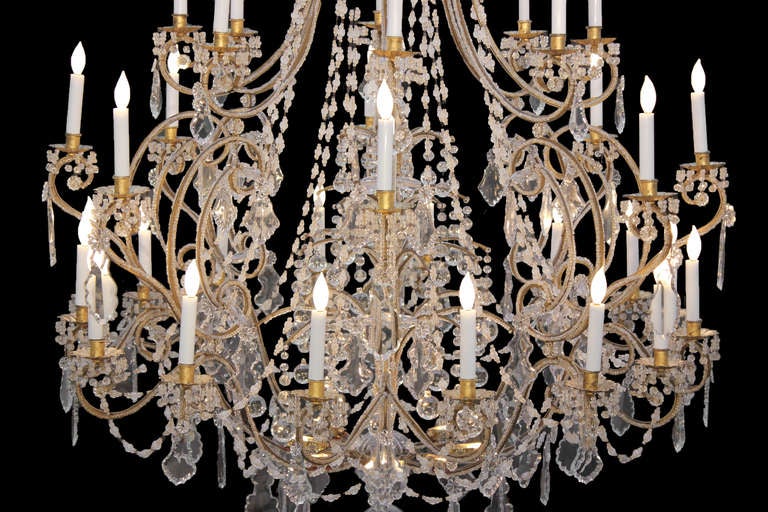 Italian Early 18th Century Baroque Crystal Turin Chandelier In Excellent Condition In West Palm Beach, FL