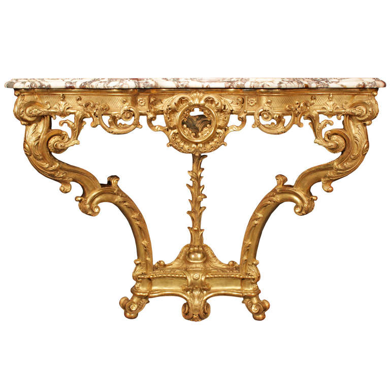 Spectacular French Early 19th Century Regence Style Giltwood Console