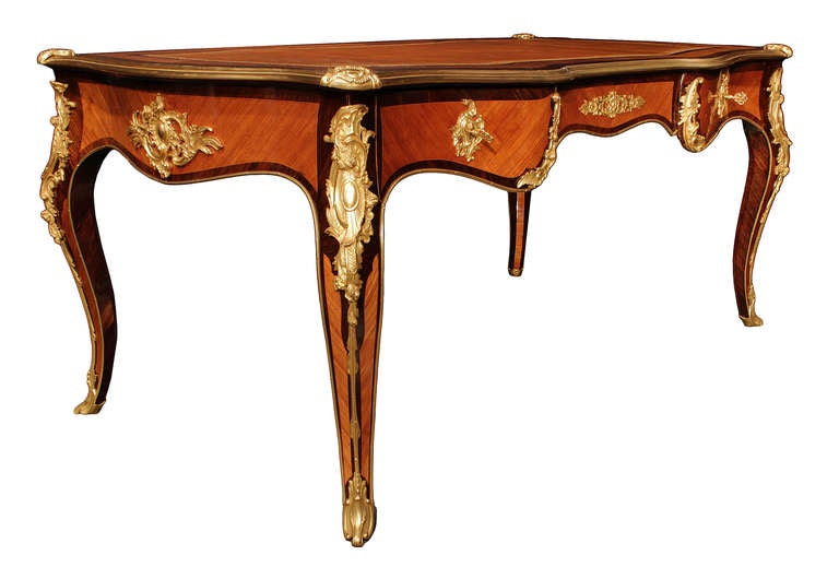 French Mid 19th Century Louis XV Style Kingwood and Ormolu Bureau Plat