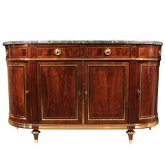 French early 19th century Louis XVI st. flamed mahogany buffet