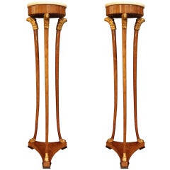 Pair Of Early 19th Century Baltic Elongated Cherry Pedestals. 11