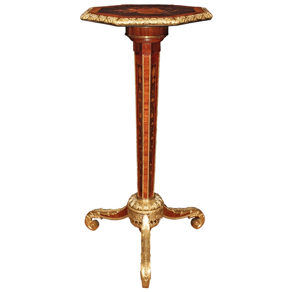 French 19th Century Louis XVI Style Walnut and Ormolu Side Table