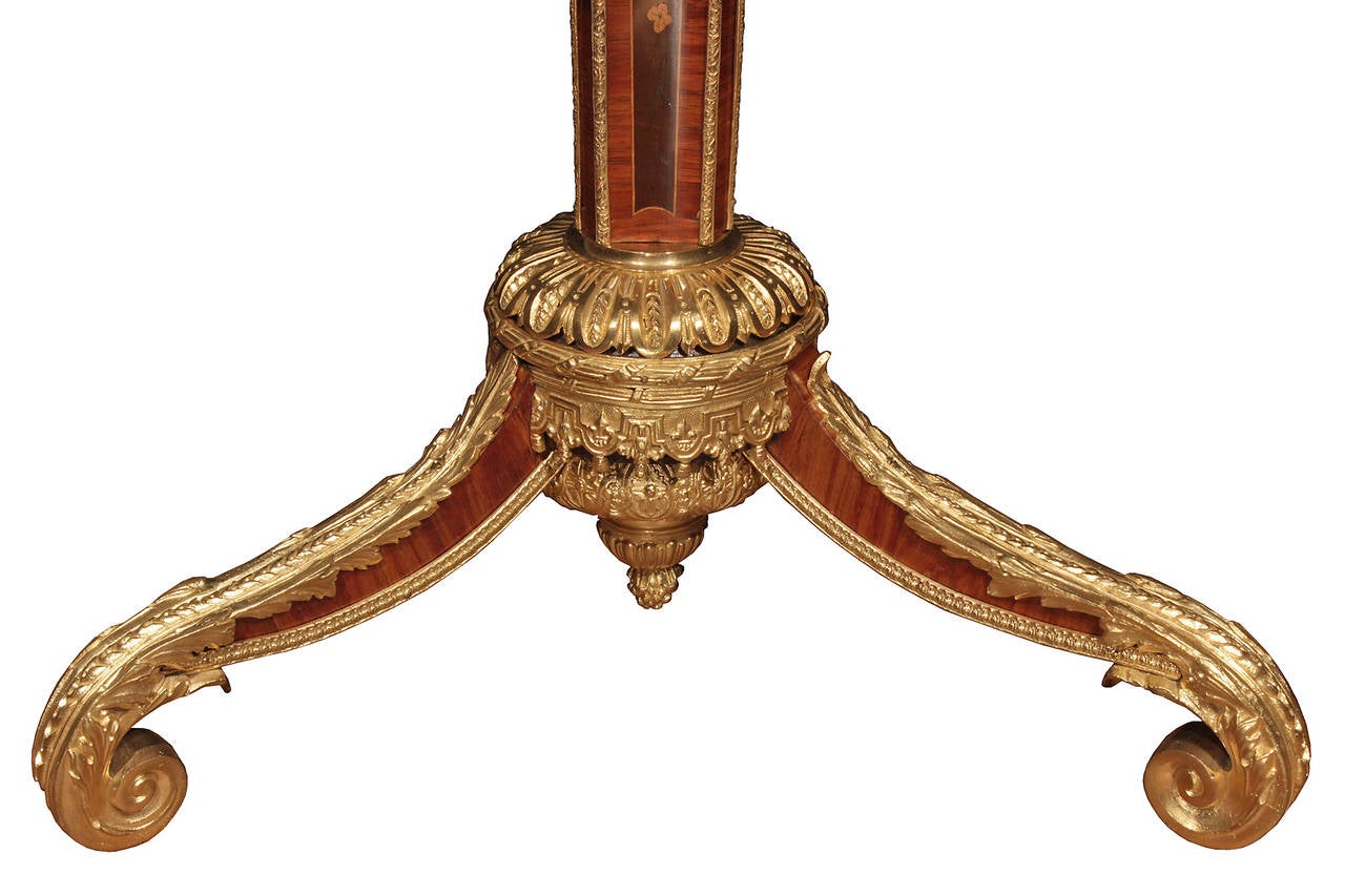 French 19th Century Louis XVI Style Walnut and Ormolu Side Table 2