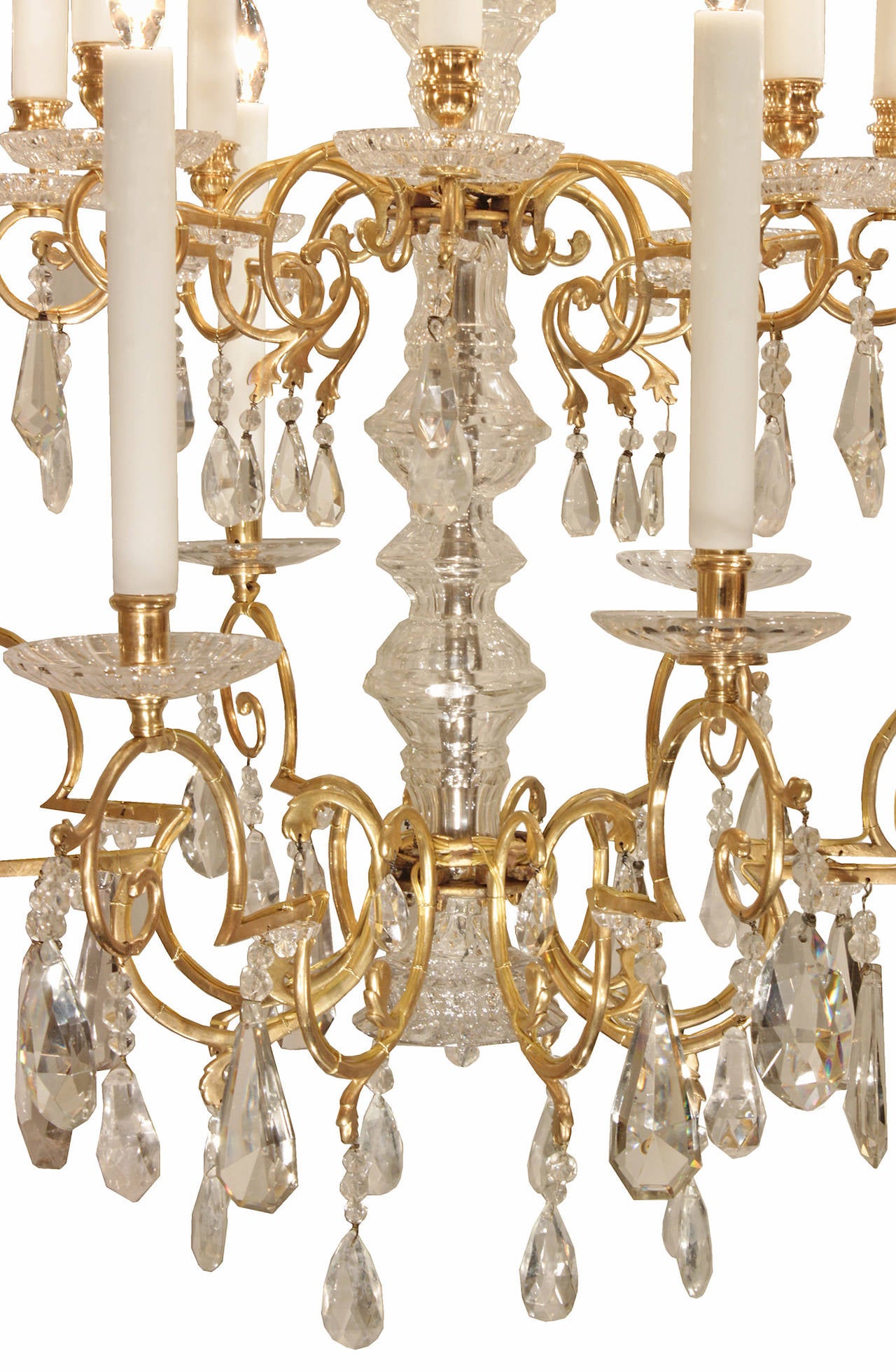 French 19th century Louis XVI Style Baccarat and Rock Crystal Chandelier In Excellent Condition In West Palm Beach, FL