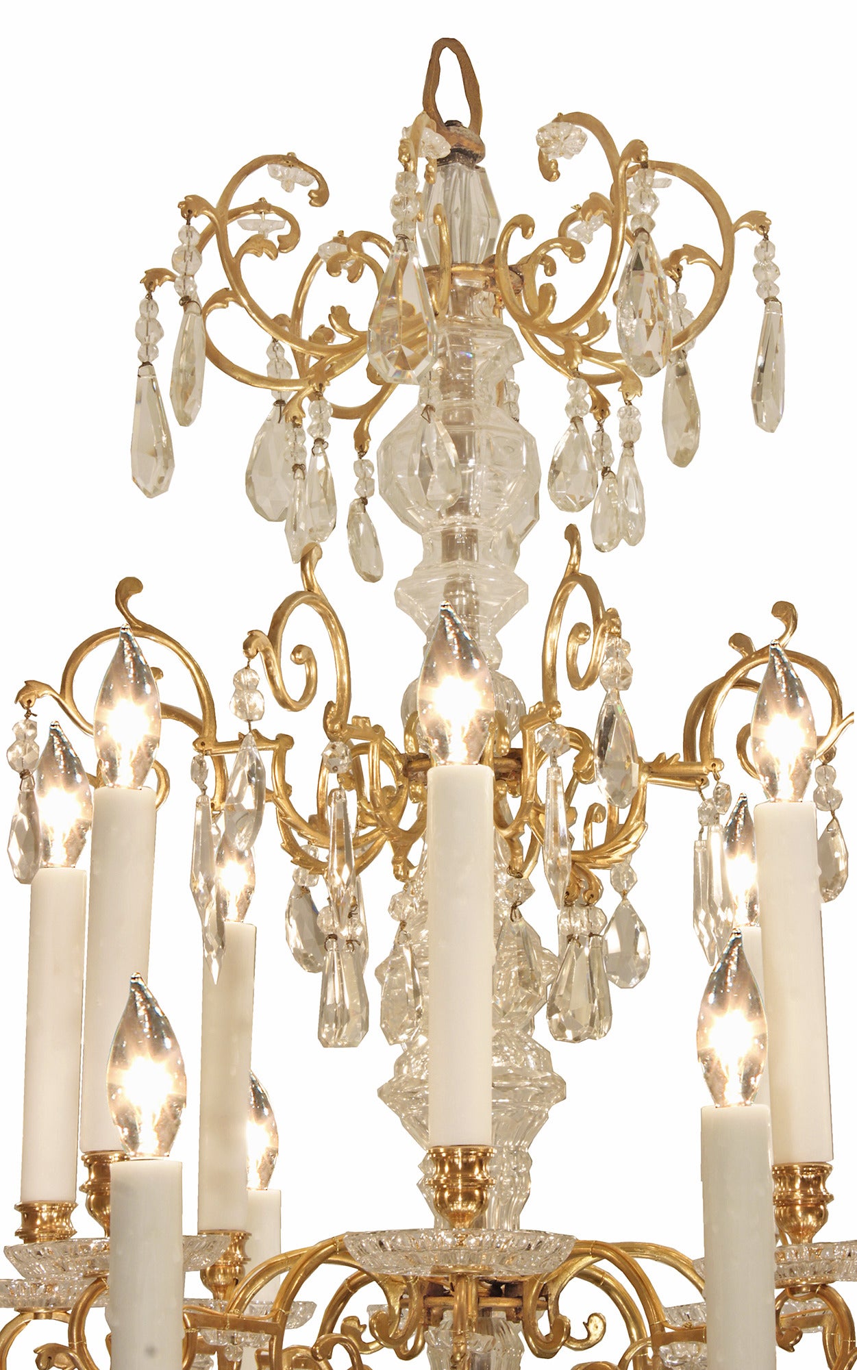 French 19th century Louis XVI Style Baccarat and Rock Crystal Chandelier 3