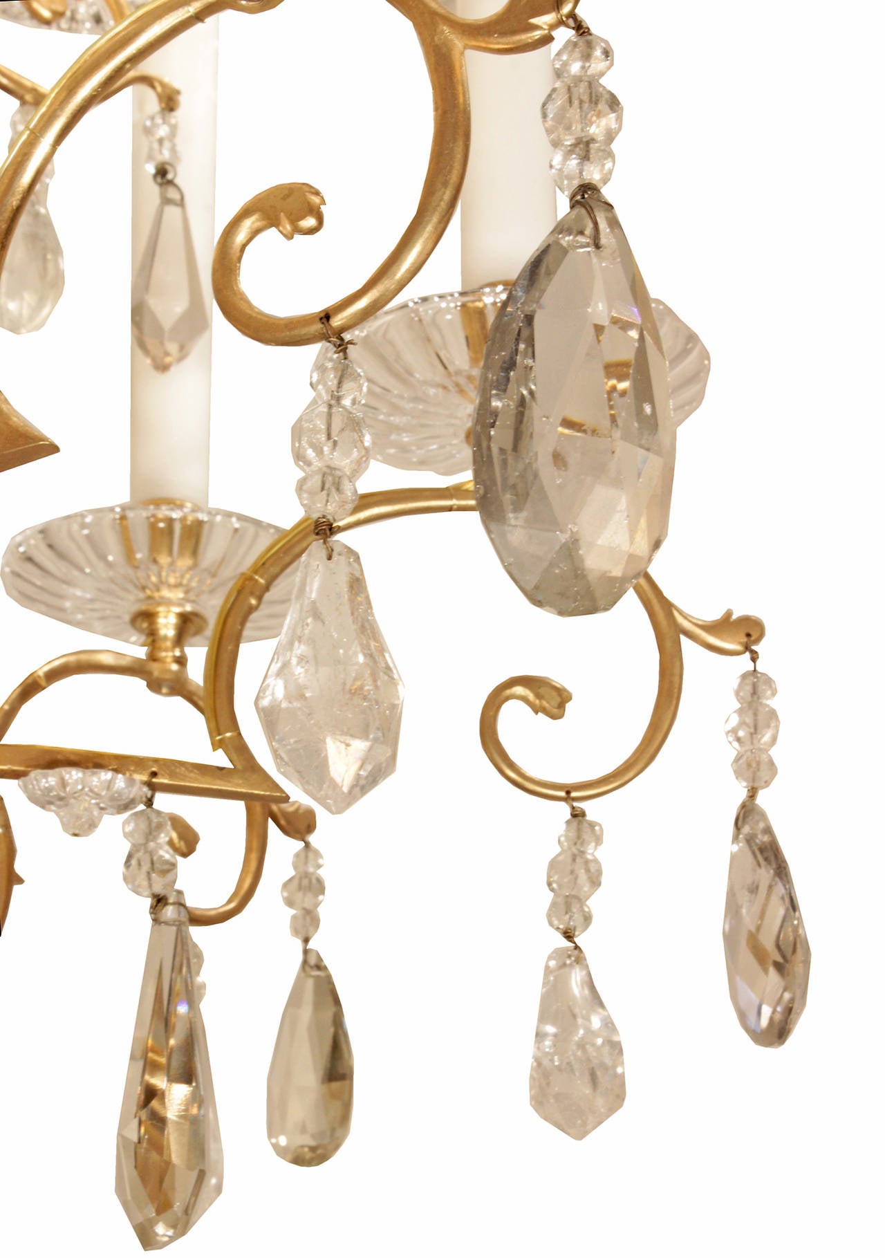 French 19th century Louis XVI Style Baccarat and Rock Crystal Chandelier 2