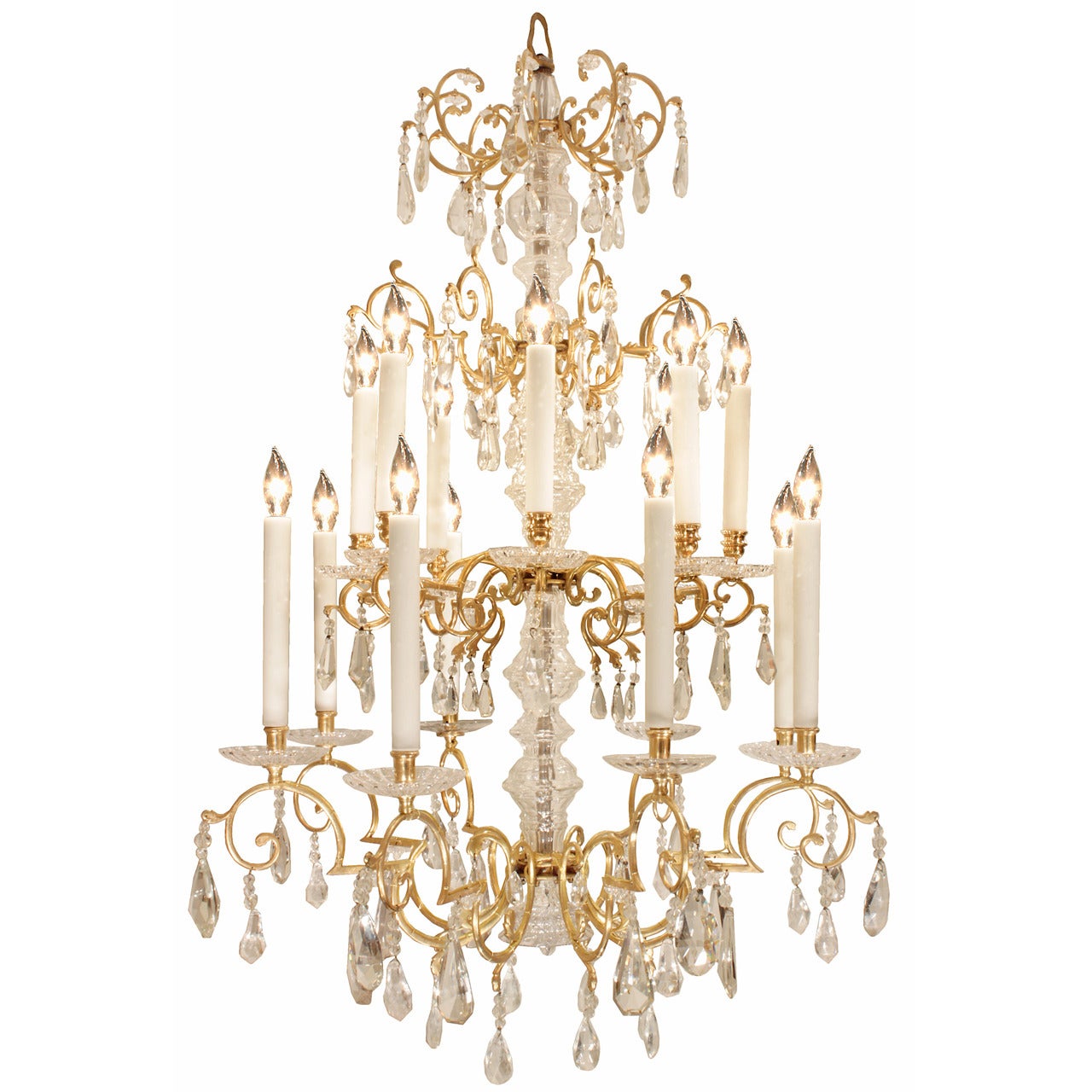 French 19th century Louis XVI Style Baccarat and Rock Crystal Chandelier