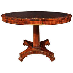 19th Century English Regency Tilt Top Rosewood Table