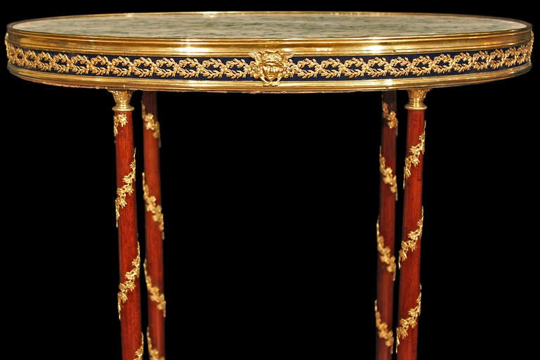French 19th century Louis XVI st. mahogany and ormolu side table In Excellent Condition In West Palm Beach, FL
