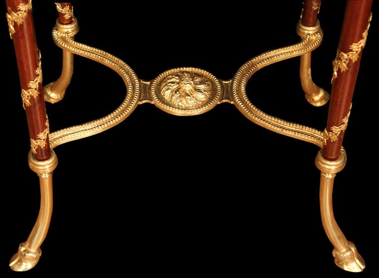 19th Century French 19th century Louis XVI st. mahogany and ormolu side table