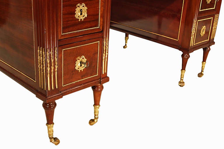 Mahogany French 18th century  Louis XVI period mahogany and ormolu vanity/desk