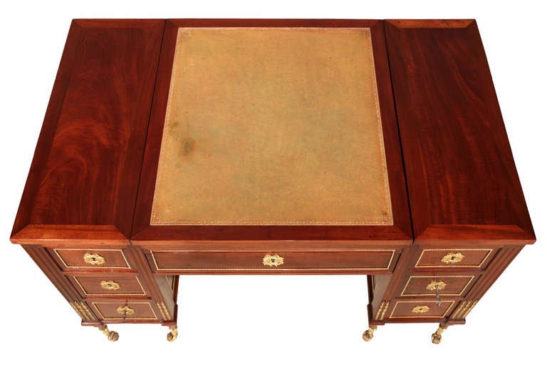 French 18th century  Louis XVI period mahogany and ormolu vanity/desk 2