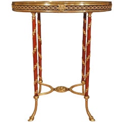 French 19th century Louis XVI st. mahogany and ormolu side table
