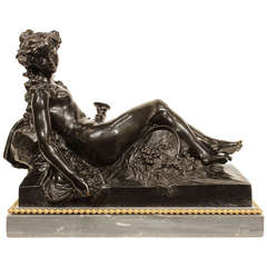 French mid 19th century patinated bronze signed F. Barbedienne
