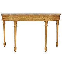 French 19th century Louis XVI st. giltwood and marble console