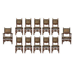 Set of Mid 19th Century Spanish  Walnut Dining Chairs