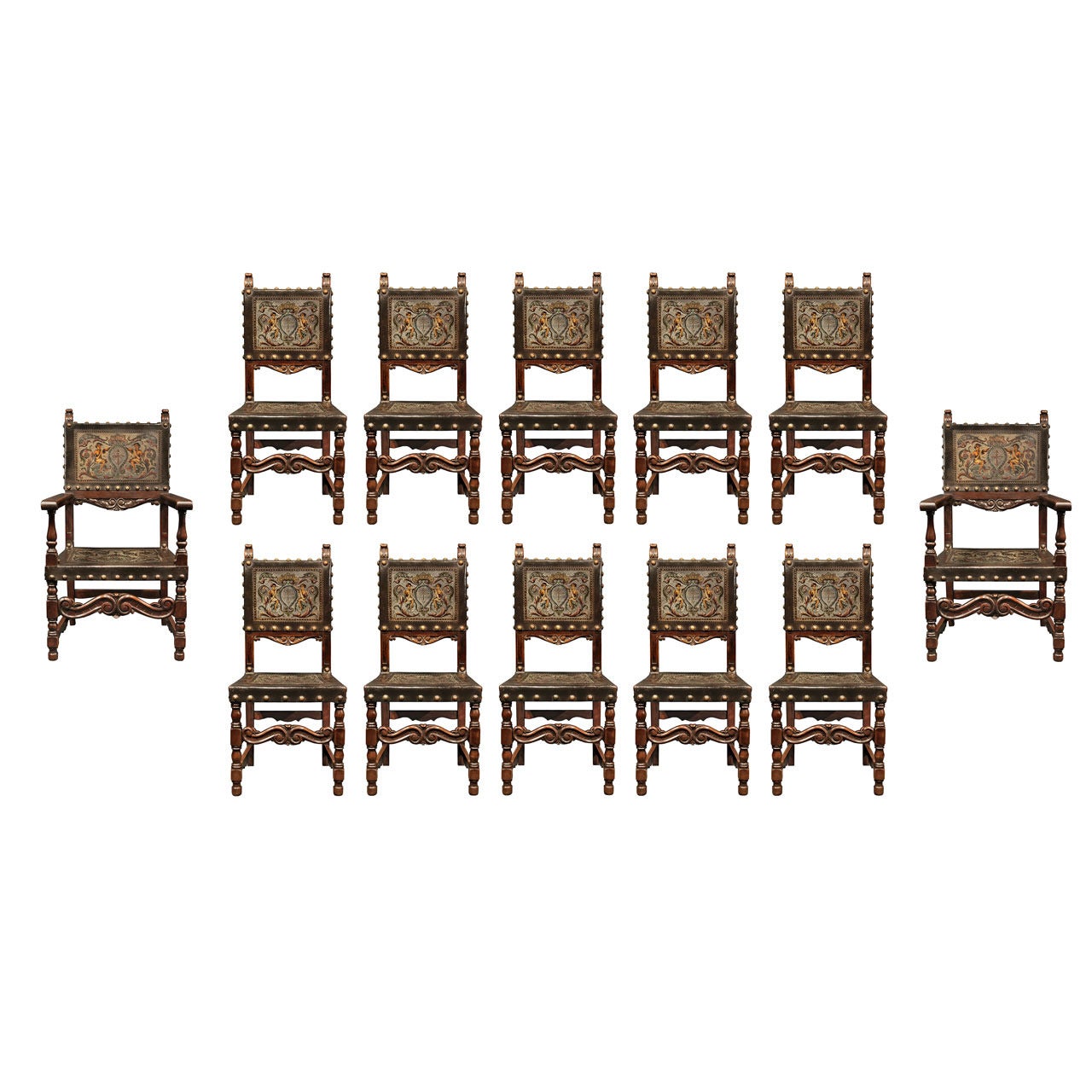 Set of Mid 19th Century Spanish  Walnut Dining Chairs