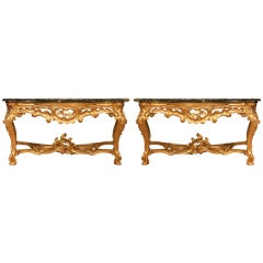 Pair of Late 18th Century Louis XV Style Roman Console Tables