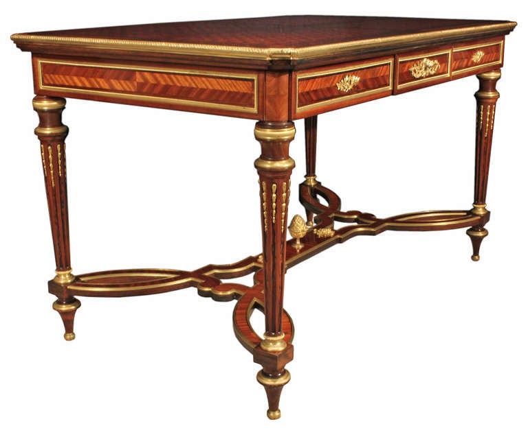 French mid 19th century Louis XVI Bureau Plat