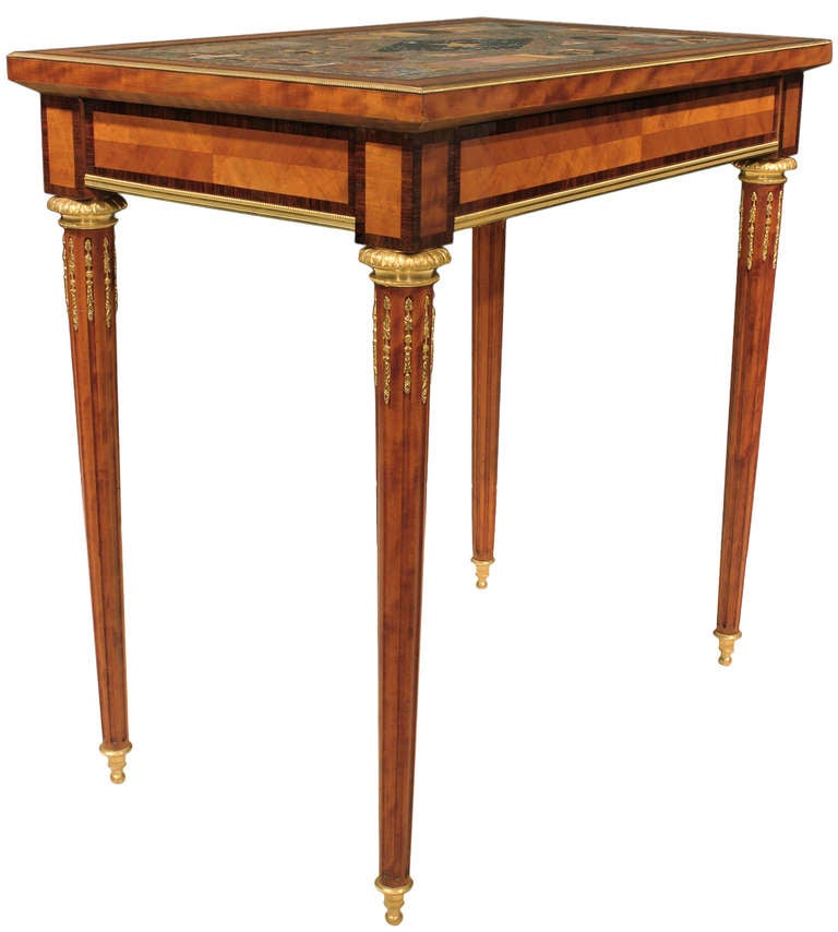 A French mid 19th century Louis XVI st. inlaid with ormolu side table
