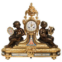French 19th Century, Louis XVI, Saint Ormolu, Bronze and Sèvres Clock 10