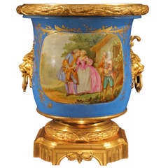 Antique French Mid 19th Century Louis XVI Style Sèvres and Ormolu Jardiniere