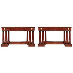 A Pair Of 19th Century French Empire St. Free Standing Consoles