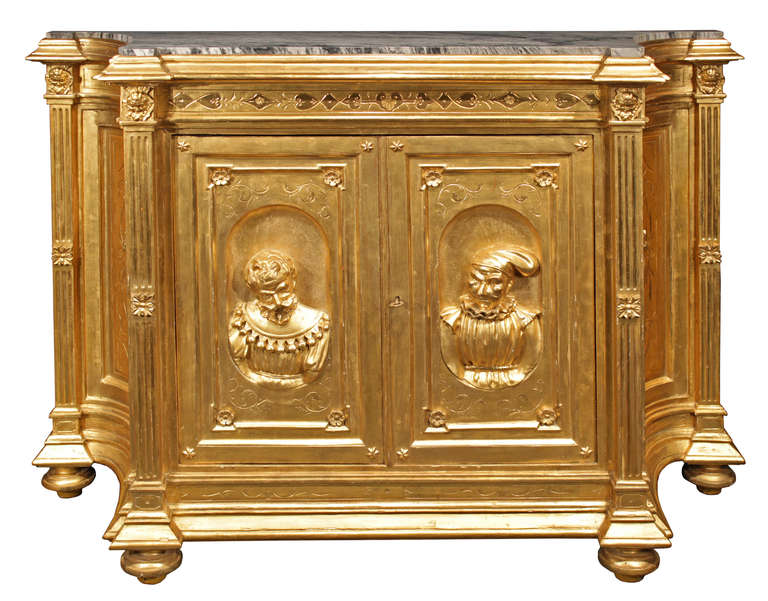 Italian 19th Century Giltwood Venetian Cabinet