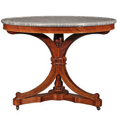 French 19th Century Charles X Period Rosewood and Marble Side Table