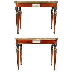 A Pair Of Italian Early 19th Century Neo-classical St. Mahogany Consoles 9