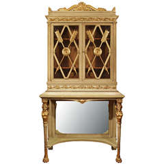  Italian 19th Century Neoclassical, Patinated and Giltwood Vitrine