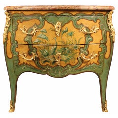 A French mid 19th century Louis XV st. painted commode