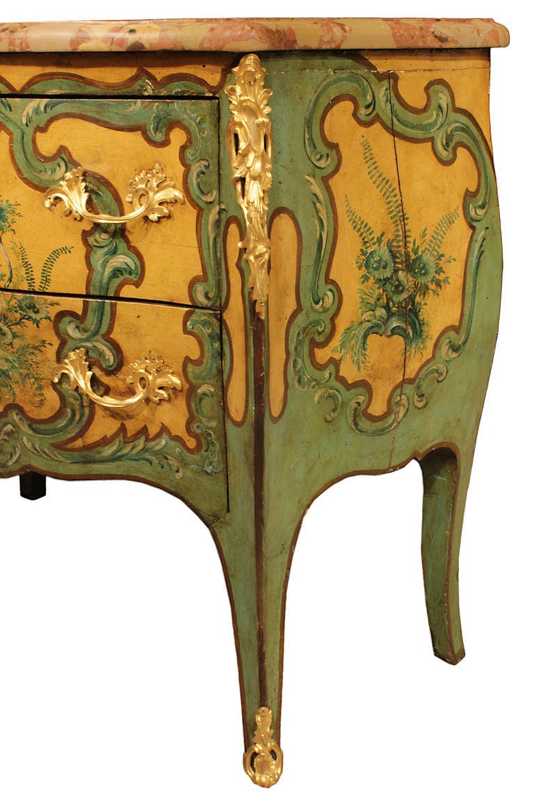 A French mid 19th century Louis XV st. painted commode 1